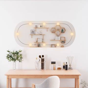 Stylish Wall Mirror with LED Lights - 25x60 cm Oval