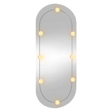 Stylish Wall Mirror with LED Lights - 25x60 cm Oval