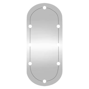 Stylish Wall Mirror with LED Lights - 25x60 cm Oval