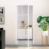 Interior Door White 83x201.5 cm Tempered Glass&Aluminium Slim Colour white and transparent Size 83 x 201.5 cm Quantity in Package 1 Pattern 4x2 grids 