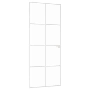 Interior Door White 83x201.5 cm - Tempered Glass & Aluminium