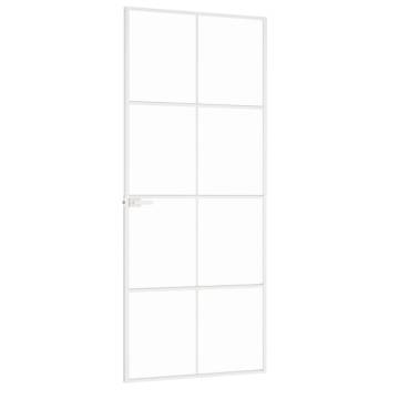 Interior Door White 83x201.5 cm - Tempered Glass & Aluminium