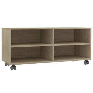 Trendy Sonoma Oak TV Cabinet with Castors - 90x35x35 cm