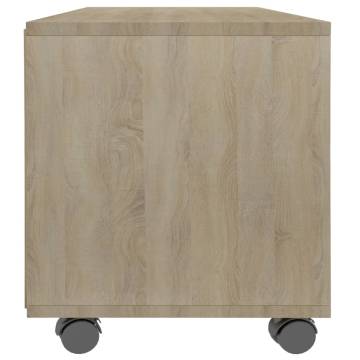 Trendy Sonoma Oak TV Cabinet with Castors - 90x35x35 cm