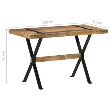 Stylish 120x60x76 cm Dining Table in Rough Mango Wood