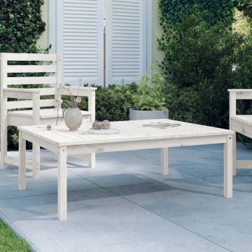 Garden Table White 121x82.5x45 cm Solid Pine - Hipomarket