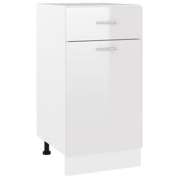 High Gloss White Drawer Bottom Cabinet - 40x46x81.5 cm