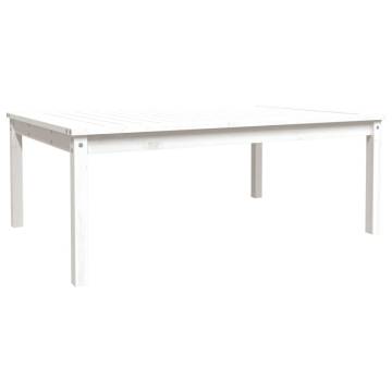 Garden Table White 121x82.5x45 cm Solid Pine - Hipomarket