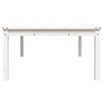 Garden Table White 121x82.5x45 cm Solid Pine - Hipomarket