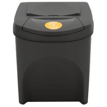 Stackable Garbage Bin Boxes - 4pcs Grey, 100L Polypropylene