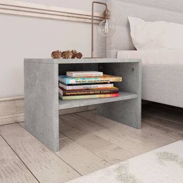 Elegant Concrete Grey Bedside Cabinet - 40x30x30 cm