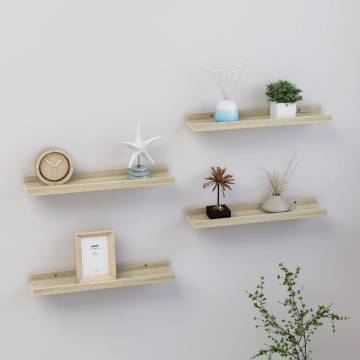 Wall Shelves 4 pcs Sonoma Oak - Stylish Storage Solution