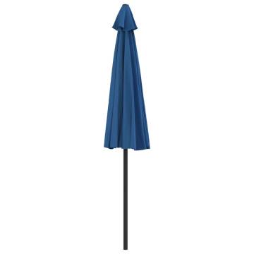 Blue Balcony Parasol with Aluminium Pole - 270x144 cm Half