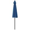 Blue Balcony Parasol with Aluminium Pole - 270x144 cm Half