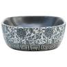 Stylish Black & Blue Oval Ceramic Countertop Basin - 47x33 cm