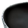 Stylish Black & Blue Oval Ceramic Countertop Basin - 47x33 cm