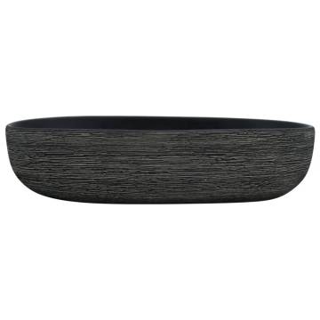 Countertop Basin Grey & Black Oval 59x40 cm - Chic Ceramic Sink