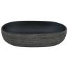 Countertop Basin Grey & Black Oval 59x40 cm - Chic Ceramic Sink