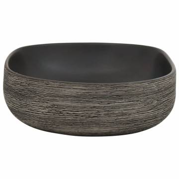 Countertop Basin Grey & Black Oval 59x40 cm - Chic Ceramic Sink