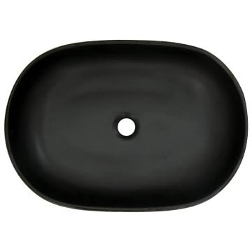 Countertop Basin Grey & Black Oval 59x40 cm - Chic Ceramic Sink