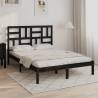 Black Solid Wood Bed Frame 120x190 cm - Small Double