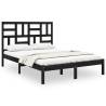 Black Solid Wood Bed Frame 120x190 cm - Small Double