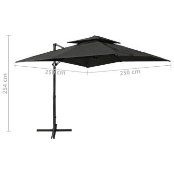 Cantilever Umbrella 250x250 cm Anthracite | Shade & UV Protection