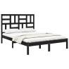 Black Solid Wood Bed Frame 120x190 cm - Small Double