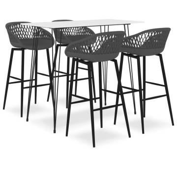 5 Piece Bar Set in White and Grey - Modern Design