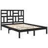 Black Solid Wood Bed Frame 120x190 cm - Small Double