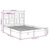 Black Solid Wood Bed Frame 120x190 cm - Small Double