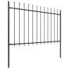 Elegant Garden Fence with Spear Top Steel - 3.4x1.2m Black