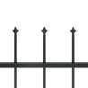 Elegant Garden Fence with Spear Top Steel - 3.4x1.2m Black