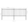 Elegant Garden Fence with Spear Top Steel - 3.4x1.2m Black