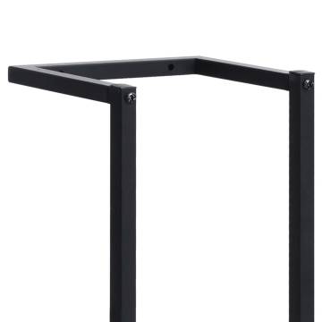 Stylish Black Towel Rack - Durable Iron, 25x20x95 cm