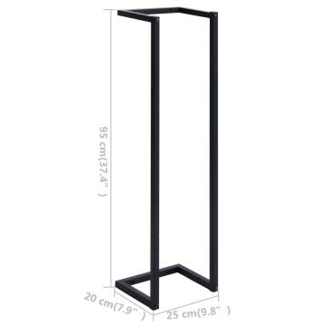 Stylish Black Towel Rack - Durable Iron, 25x20x95 cm