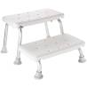 RIDDER Two-Tier Step Stool White - Sturdy & Non-Slip