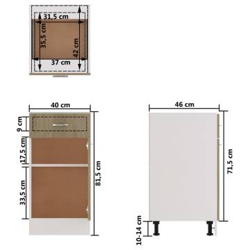 Drawer Bottom Cabinet Sonoma Oak - 40x46x81.5 cm | Hipo Market