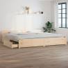 Bed Frame with Drawers 180x200 cm Super King Size Colour natural Size 180 x 200 cm 