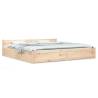 Super King Size Bed Frame with Drawers - Modern Pine Design