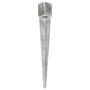 Ground Spikes 6 pcs Silver - Galvanised Steel Garden Supports