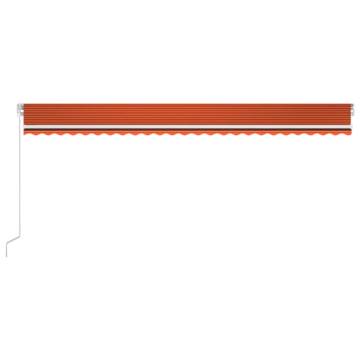 Manual Retractable Awning 600x350 cm in Orange and Brown