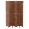 5-Panel Brown Room Divider - Water Hyacinth | HipoMarket