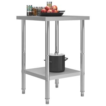 Durable Stainless Steel Work Table - 60x60x85 cm | HipoMarket