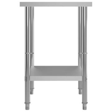 Durable Stainless Steel Work Table - 60x60x85 cm | HipoMarket