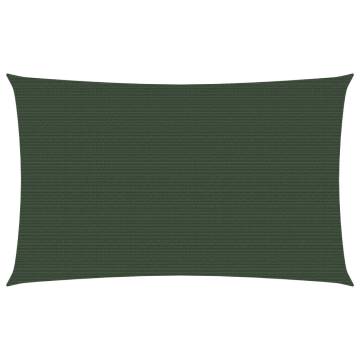 Dark Green Sunshade Sail 6x8m - UV & Mould Resistant HDPE