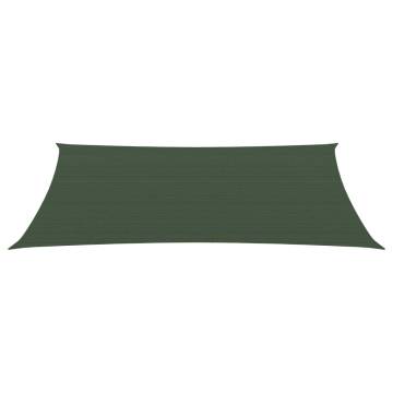 Dark Green Sunshade Sail 6x8m - UV & Mould Resistant HDPE