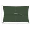 Dark Green Sunshade Sail 6x8m - UV & Mould Resistant HDPE