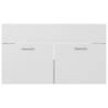 Stylish Sink Cabinet with Built-in Basin in White & Sonoma Oak