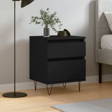 Stylish Black Bedside Cabinet - 40x35x50 cm | HipoMarket